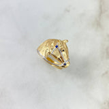 Anillo Caballo 4.15gr / T9 1/4 / Cricones Azules Dos Oros Amarillo Blanco