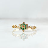 Anillo Estrella 1.35gr / T7 / Circones Blancos Verdes Oro Amarillo