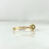 Anillo Estrella 1.35gr / T7 / Circones Blancos Verdes Oro Amarillo