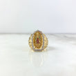 Anillo Virgen Guadalupe 10.4gr / T9 3/4 / Circones Blancos-Verdes-Fucsias Dos Oros Amarillo Blanco