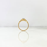 Anillo Solitario Halo 1.75gr / T7 / Circones Blancos-Azules Oro Amarillo