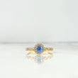 Anillo Solitario Halo 1.85gr / T6 / Circones Blancos-Azules Oro Amarillo