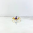 Anillo Tiara 1.65gr / T6 3/4 / Circones Blancos-Violetas Oro Amarillo