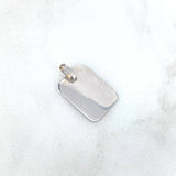 Dije Placa Rectangular 0.9gr / 2.1cm-1.3cm / Oro Blanco