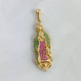 Dije Virgen Guadalupe 11.05gr / 5cm / Circones Fuscia Verde Blanco Oro Amarillo *