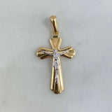 Dije Cristo Cruz 4.1gr / 4.3cm / Dos Oros Amarillo Blanco *