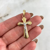 Dije Cristo Cruz 4.1gr / 4.3cm / Dos Oros Amarillo Blanco *