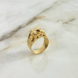 Anillo Palma Quimbaya 4.6gr / T11 3/4 / Circon Verde Oro Amarillo