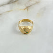 Anillo Sello Trinity 4.2gr / T11 3/4 / Circones Verdes Blancos Oro Amarillo *