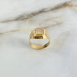 Anillo Sello 4.5gr / T9 1/2 / Cuadrado Rayado Tres Oros