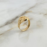 Anillo Sello Cristo 4gr / T12 1/4 / Cuadrado Oro Amarillo