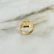 Anillo Sello Cristo 3.9gr / T9 / Cuadrado Oro Amarillo