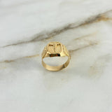 Anillo Sello Cristo 3.9gr / T9 / Cuadrado Oro Amarillo