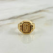 Anillo Sello Cristo 3.9gr / 11 1/4 / Relieve Liso Oro Amarillo &