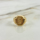 Anillo Sello Cristo 3.85gr / T10 1/2 / Cuadrado Oro Amarillo