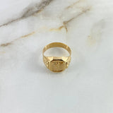 Anillo Sello Cristo 3.9gr / T9 / Cuadrado Oro Amarillo