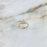 Anillo Corona 1.9gr / T5 3/4 / Circones Blancos Oro Amarillo ©