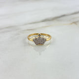 Anillo Corona 1.9gr / T5 3/4 / Circones Blancos Oro Amarillo ©