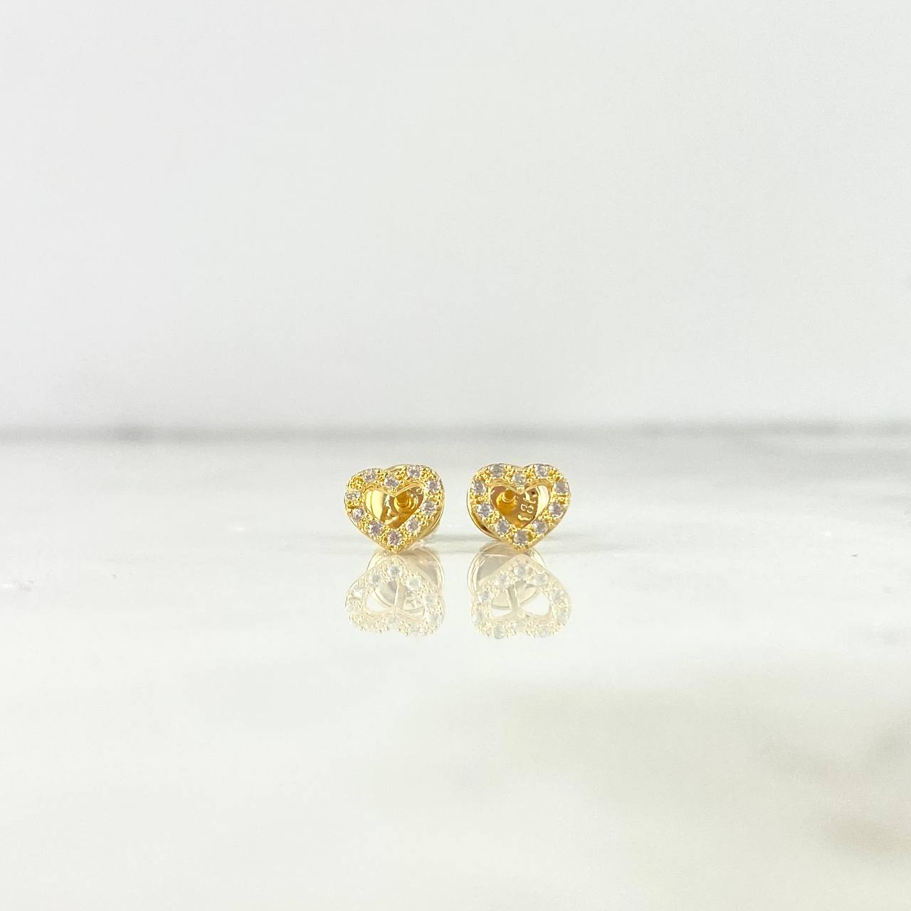 Topos Corazón Silueta 0.8gr / 6cm / Circones Blancos Oro Amarillo