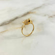 Anillo Oso 2.55gr / T7 3/4 / Circones Blancos-Negros Oro Amarillo