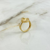 Anillo Virgen Milagrosa 4.7gr / T6 / Circones Blancos Oro Amarillo