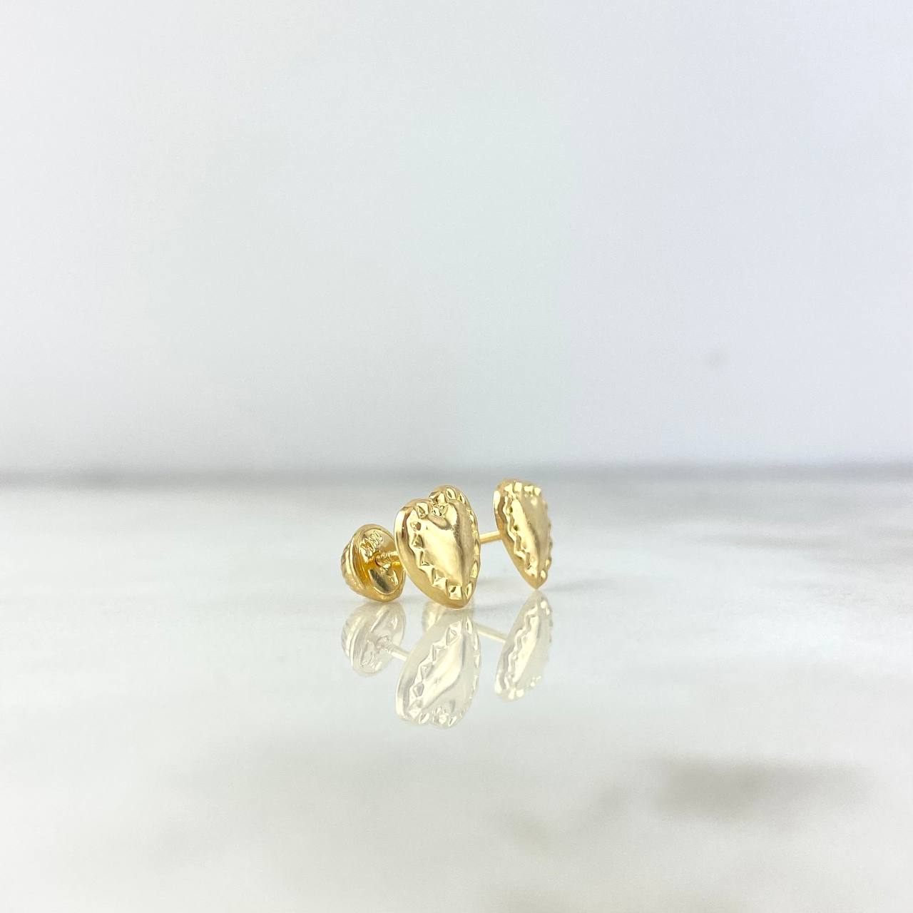 Topos Corazón Bordeado 0.75gr / 0.8cm / Oro Amarillo