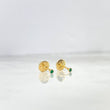 Topos Bisel 0.45gr / 3mm Circones Verdes Oro Amarillo 18K *