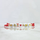 Pulsera Roja Mama Separada 0.25gr / 3mm Bolas Lisas 4 und Oro Amarillo *