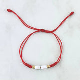 Pulsera Roja Letra S Corazon 0.3gr / 4mm Bolas Diamantadas 2 und Oro Amarillo *