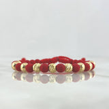 Pulsera Roja Neo Intersecta 1.6gr / 5mm Bolas Lisas Satinadas 9 und Oro Amarillo *