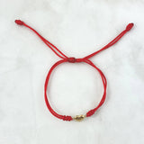 Pulsera Roja Corazon 0.3gr / Troquelado Oro Amarillo ©