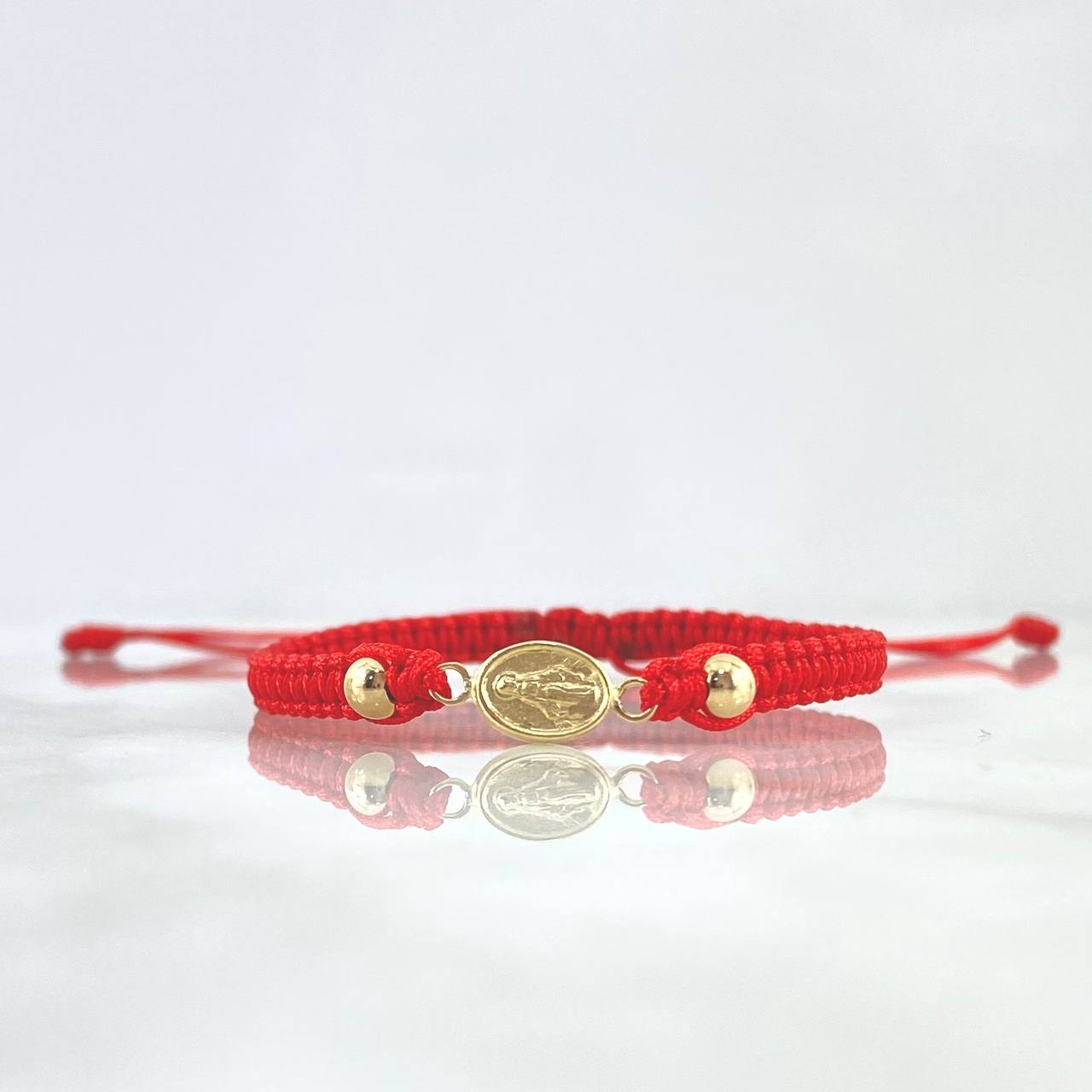 Pulsera Roja Virgen Milagrosa Mate 0.45gr / 4mm Bolas Lisas 2 und Oro Amarillo *