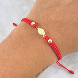 Pulsera Roja Virgen Milagrosa Mate 0.45gr / 4mm Bolas Lisas 2 und Oro Amarillo *