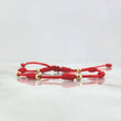 Pulsera Roja Seis Caminos 0.35gr / 3mm Bolas Lisas 6 und Oro Amarillo ©