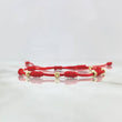 Pulsera Roja Seis Caminos 0.5gr / 3mm Bolas Diamantadas 6 und Oro Amarillo ©