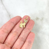 Dije Gato 2.2gr / 2.5cm / Circones Blancos Oro Amarillo