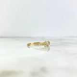 Anillo Solitario Triple 1.75gr / T6 1/4 / Circones Blancos Oro Amarillo ©