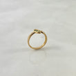 Anillo Tres Paralelas 2.1gr / T5 1/4 / Circones Blancos-Verdes Oro Amarillo