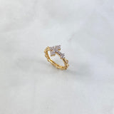 Anillo Cruz 2.8gr / T5 1/4 / Circones Blancos Oro Amarillo