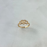 Anillo Infinito Corazón 2.2gr / T7 1/2 / Circones Blancos Oro Amarillo