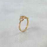 Anillo Infinito Corazón 2.2gr / T7 1/2 / Circones Blancos Oro Amarillo