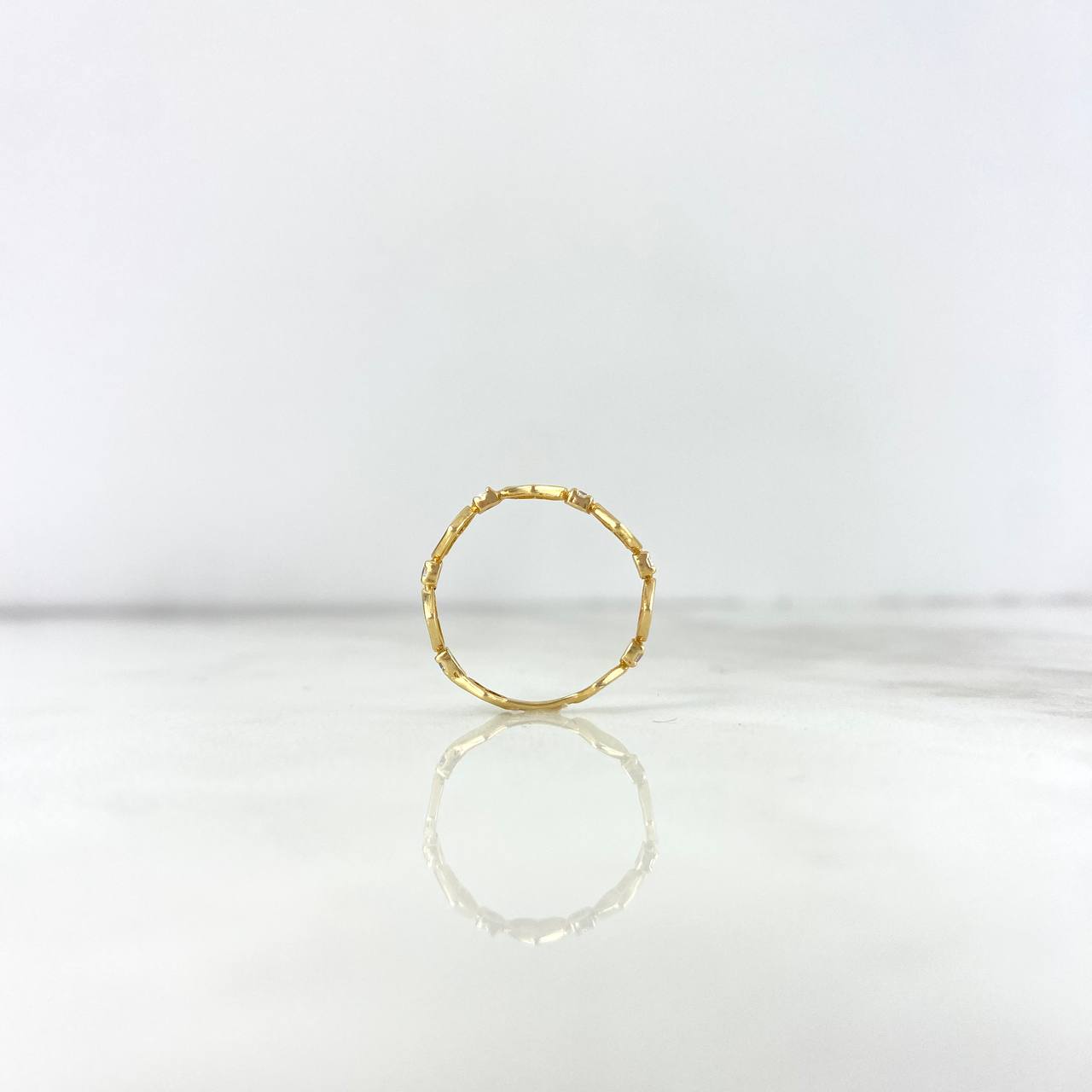 Anillo Corazones 1.25gr / T5 1/4 / Circones Blancos Oro Amarillo *