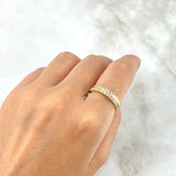 Anillo Zig-Zag Escalonado 3.9gr / T7 / Circones Blancos Oro Amarillo *