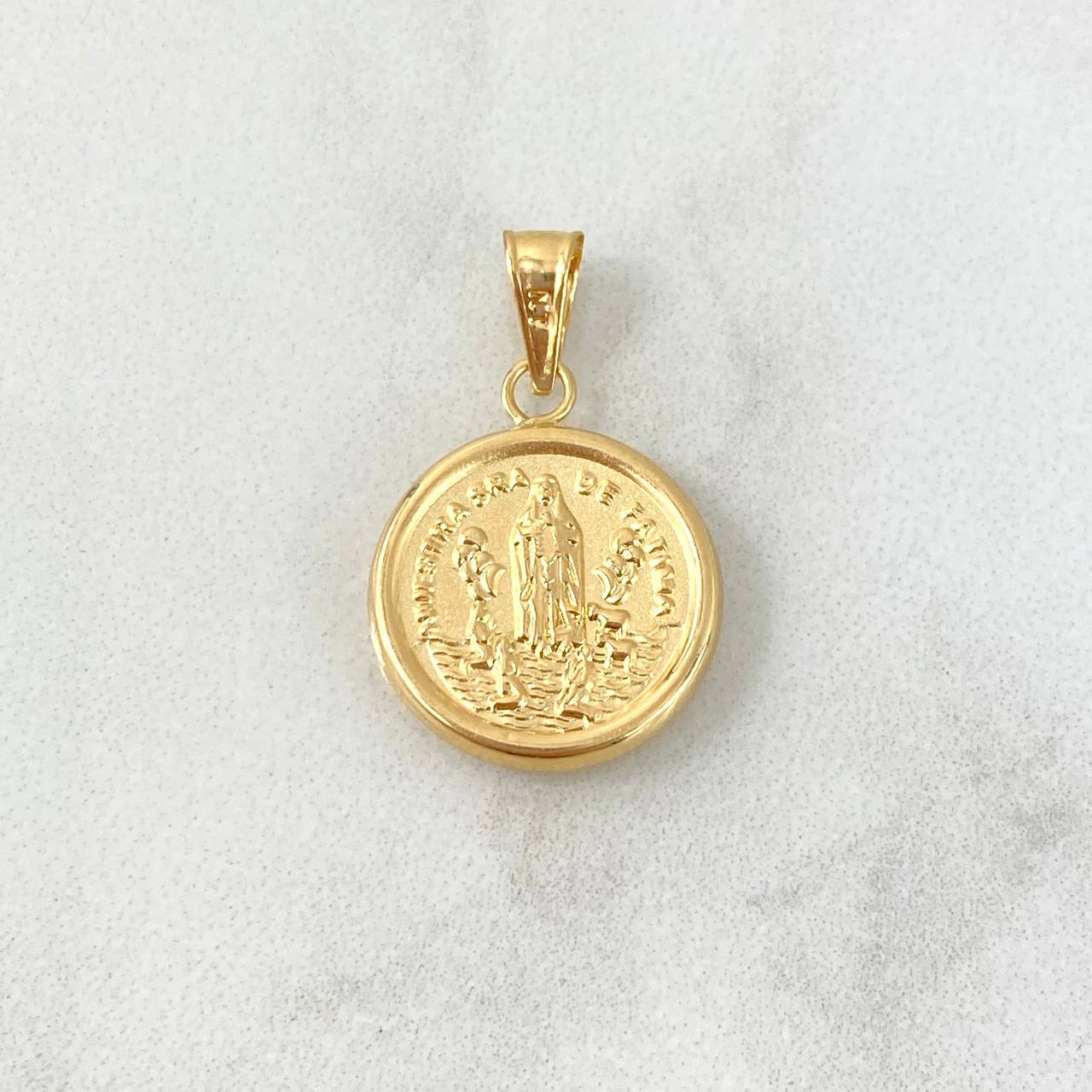 Dije Nuestra Señora De Fatima 1.15gr / 2.5cm / Troquelada Oro Amarillo *