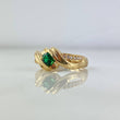 Anillo Vórtice 3.15gr / T5 3/4 / Circones Blancos-Verdes Oro Amarillo