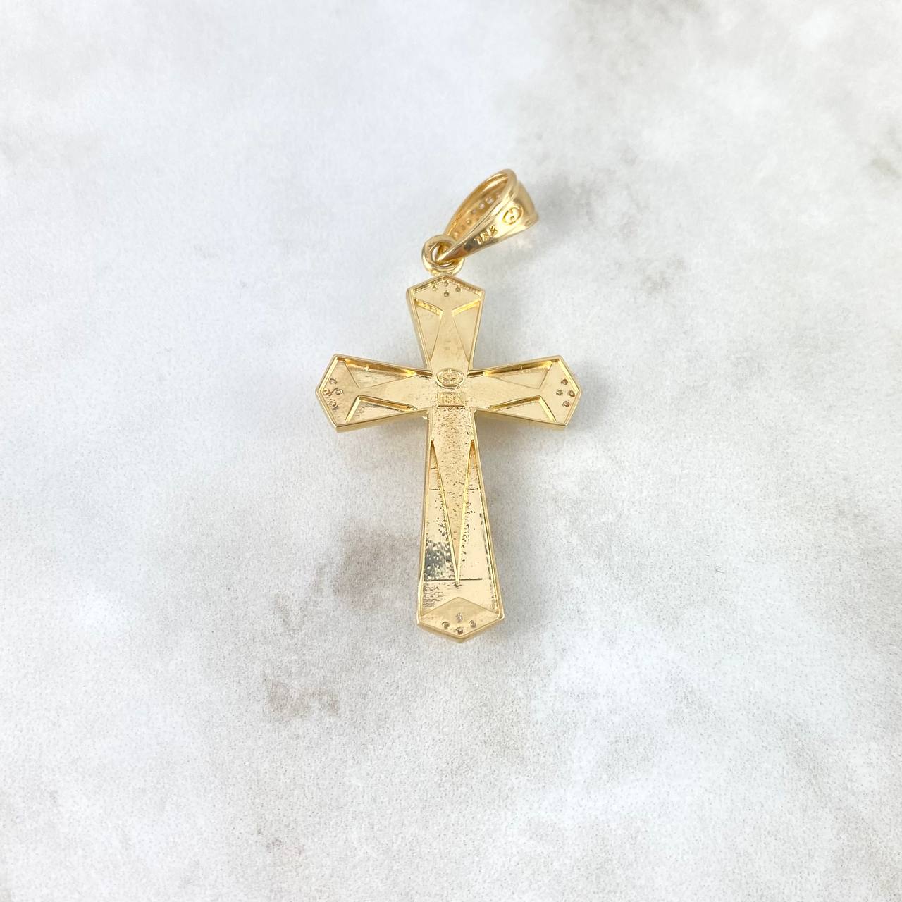 Dije Cruz Cristo 6.95gr / 5.3cm / Estrella Texturizada Oro Amarillo