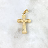 Dije Cruz Cristo 6.95gr / 5.3cm / Estrella Texturizada Oro Amarillo