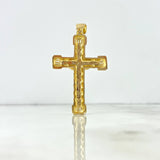 Dije Cruz Cristo Rustica 18.9gr / 6.5cm / Circones Blancos Oro Amarillo