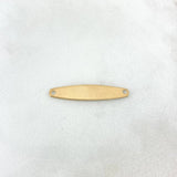 Herraje Placa Rectangular Ovalada 0.7gr / 25mm*6mm / Oro Amarillo