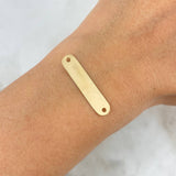 Herraje Placa Rectangular Ovalada 0.9gr / 30mm*6mm / Oro Amarillo